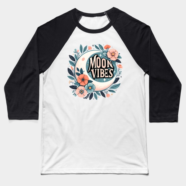 Moon Vibes Baseball T-Shirt by MinxogynistMedia